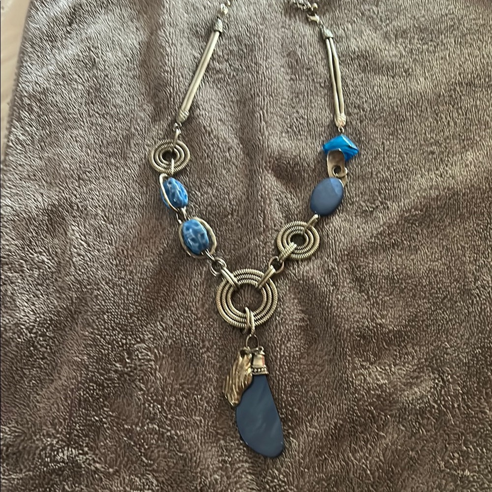 Elegant Blue and Silver Necklace